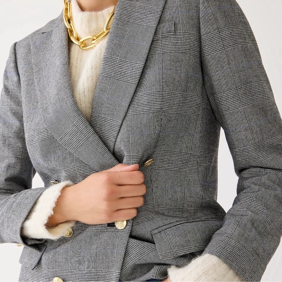 J.Crew Brynn blazer in plaid English wool blend Size 4 - Picture 2 of 11